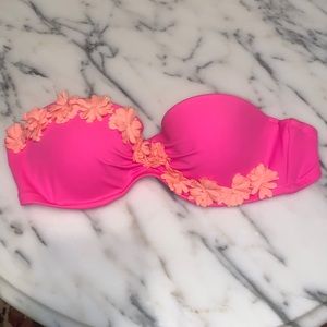 Victoria’s Secret Pink Flower Bandeau Swim Top